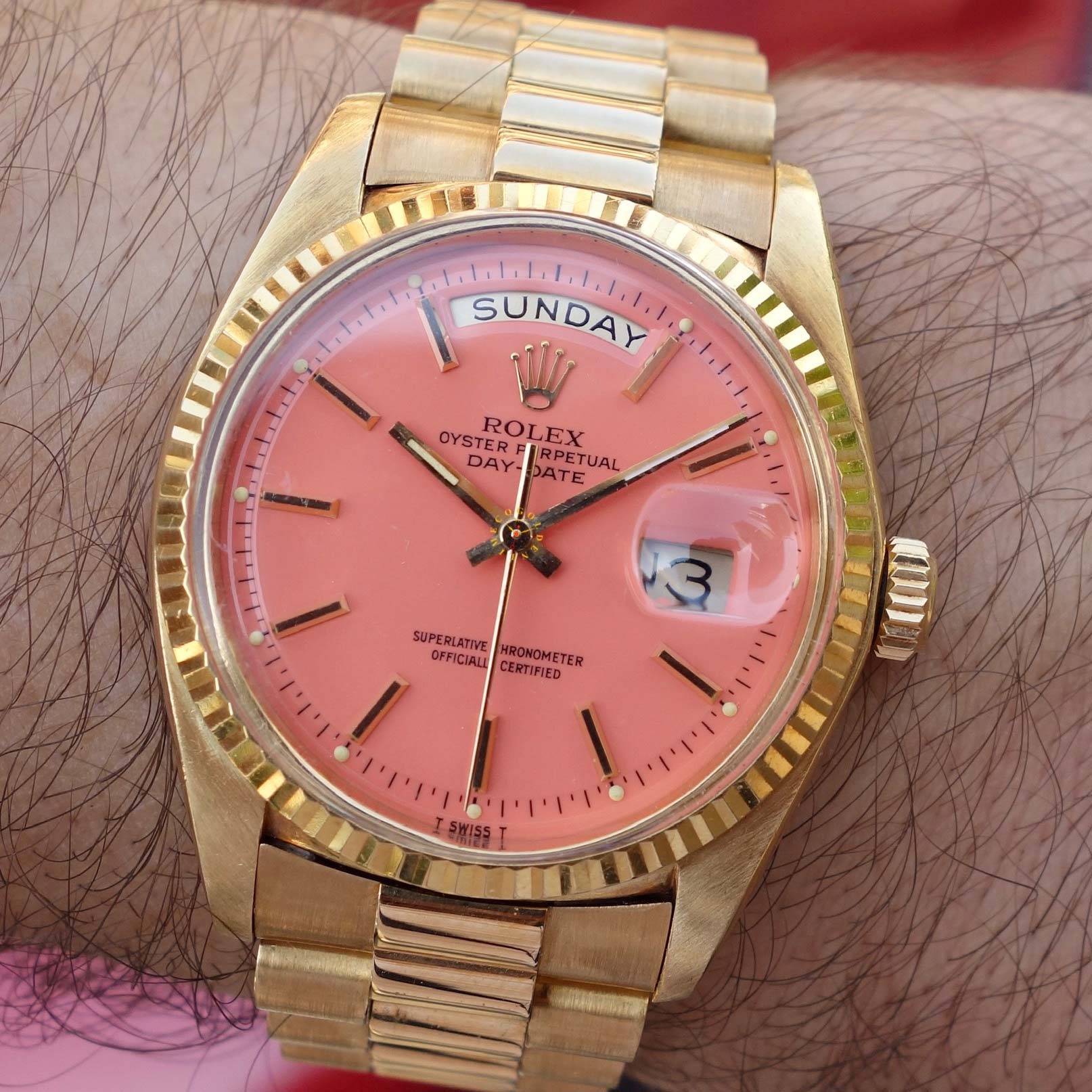 rolex day date pink