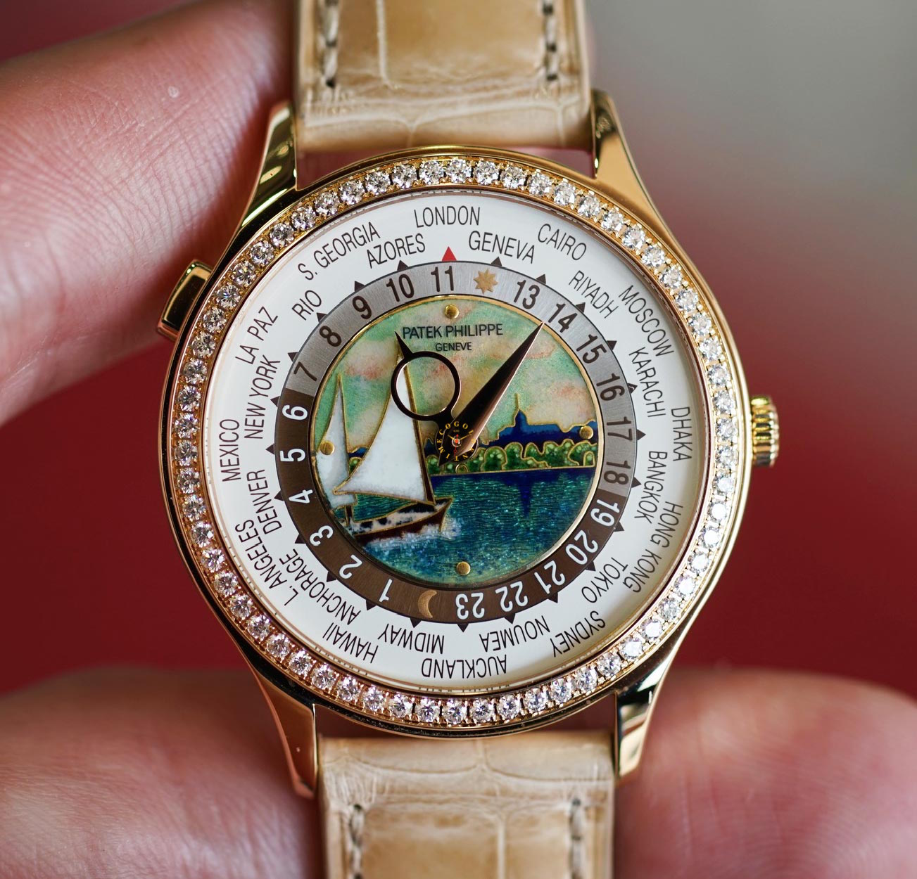 175th anniversary WorldTime 7131R Geneva lake enamel dial