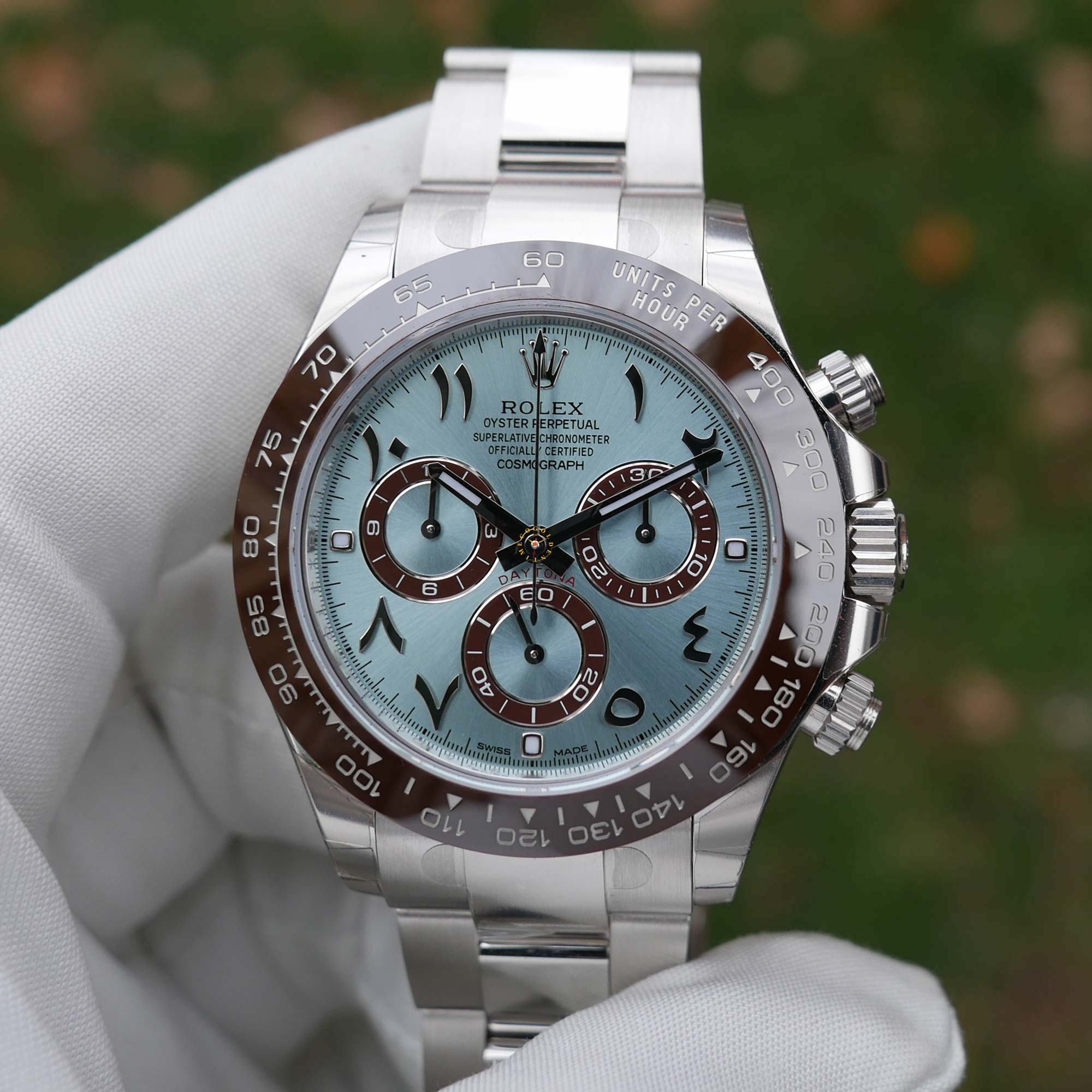 platinum daytona arabic dial